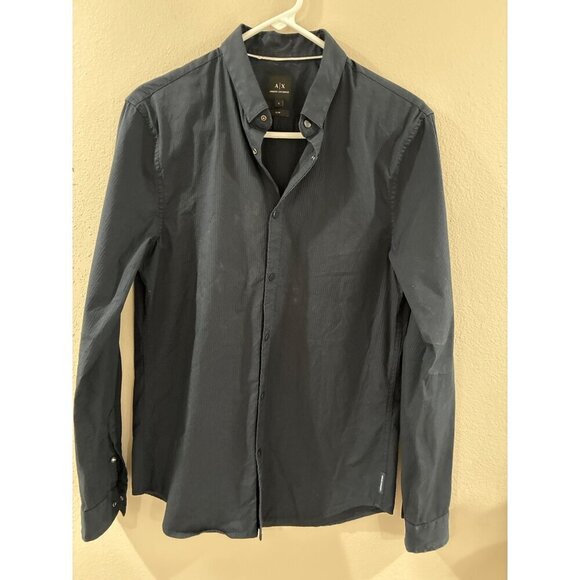ARMANI EXCHANGE Shirt Mens LONG SLEEVE STRETCH SLIM FIT size small color black - Picture 4 of 9